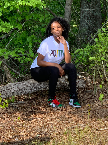 Positive  Unisex Multi Color White Tee