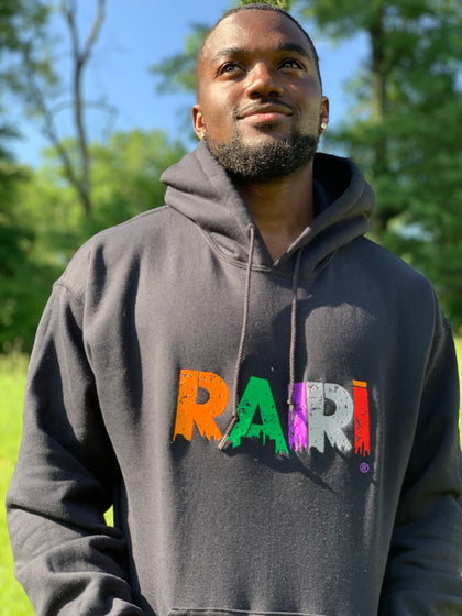 RAIRI Embroidery Hoodie Metallic Color Block