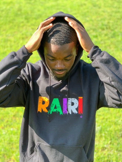 RAIRI Embroidery Hoodie Metallic Color Block